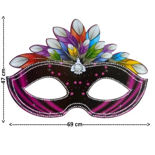 Decoração Carnaval Kit Máscaras Papel Cartão 1 Grande 2 Pequenas - Único