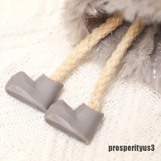 Decoração de Natal: Enfeite de Pelúcia Anjo/Rena/Boneco para Árvore - Cinza