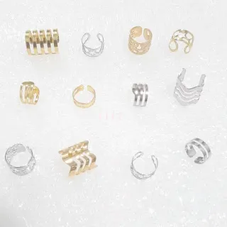 Acessórios de brinco feminino masculino - Brinco fake piercing para cartilagem - D 1Par Dourado