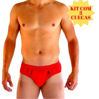 Oferta Promoção Kit com 3 Cuecas Algodão Confortável Slip Tradicional