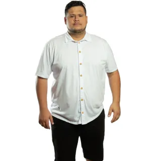 Camisa Masculina Manga Curta Plus Size G1 G2 G3 - Azul