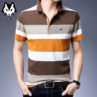 Camiseta Polo Masculina Casual Manga Curta - Novidades de Moda - Blue