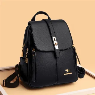 Mochila Média Feminina de Couro Sintético 