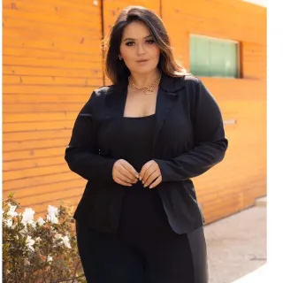 Casaco Social Plus Size Feminino Blazer Neoprene Terninho - Vinho