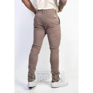 Brim Elastano Calça Esporte Fino Sarja Masculina Modelo Alfaiataria - Caqui