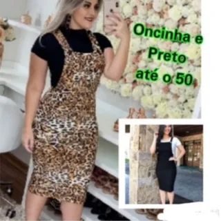 Salopete Jardineira Moda Evangélica Gospel - Onça