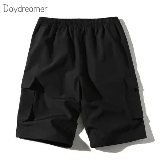 Nova Bermuda Masculina de Verão Folgada Cargo - Caqui