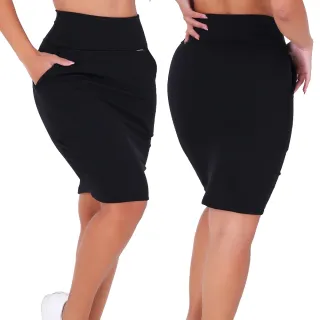 Saias Evangelica Secretária Bolsos Bruna Carla Kit 3 Suplex Felpado - PRETO/CINZA/MARINHO