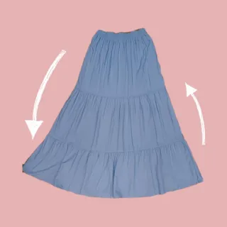 Babado Lisa Com Forro Três Marias Saia Longa - cor lavado