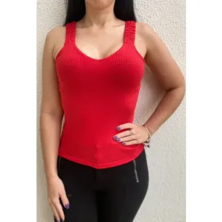 Blusinha Regata Alça Elástico Kit 3 Unidades - Roxo