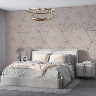 Autocolante Papel de Parede Bactericida Lavável Zara Rosa Rosê Gold 50cm x 50cm - Único