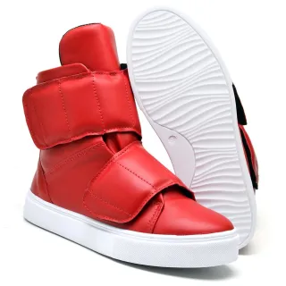 Promoção Tênis Vermelho Moda Academia Fitness Estiloso Fechamento Velkro - 34