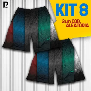 Bermuda Dry Fit Futebol Academia Colorido - Kit com 3 Unidades - Kit 7