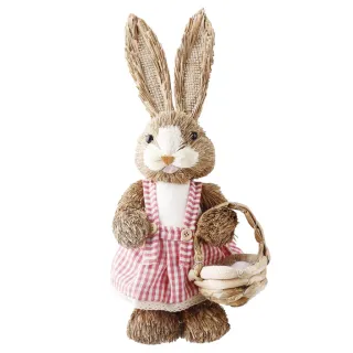Rabbit Toy Kids Gira Easter Decoration Garden Bunny Straw Cloth Party Gift Ornaments - Único