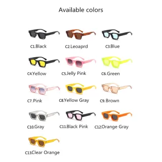 Óculos de Sol Vintage Designer Marca Côncavo Preto UV400 - C7.Rosa