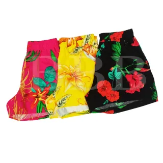 Casual Malha Viscose Feminino Kit 3 Shorts - P (36-38)