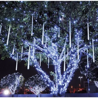 Enfeite de Natal Festa Cascata Pisca Cordão 36 Led - Branca Fria - Colorido