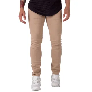 Ótimo Caimento Calças Masculinas Skinny Lycra Cor CREME - Creme