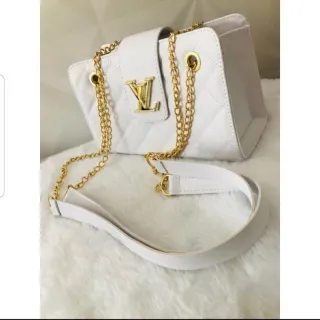 Bolsa Transversal Feminina LV Preto/Branco - Branca
