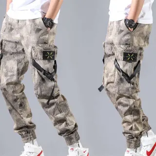 Calça Cargo Masculina Multi-pocket Camuflagem Casual - A