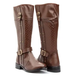 Bota Exclusiva Montaria Feminina Outono Inverno Dona Beja - Capuccino