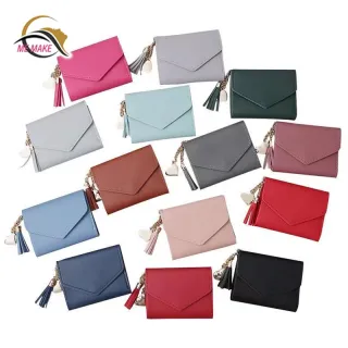 Porta-Cartões com Franjas - Bolsa de Mão Feminina - Vermelho