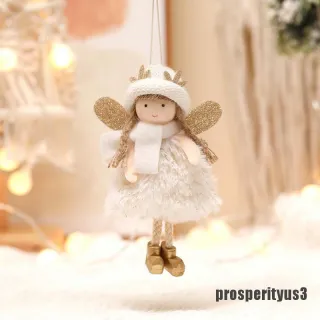 Decoração de Natal: Enfeite de Pelúcia Anjo/Rena/Boneco para Árvore - Cinza