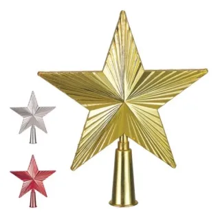 Enfeite Árvore Natal Estrela Ponteira Colorida 15cm
