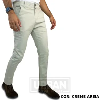 Kit Social Slim Masculino: 2 Calças de Alfaiataria Esporte Fino com Bolso Embutido - 1 PRETA + 1 CAQUI