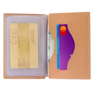 Porta cartão feminino com carteira - Raryel - Nude