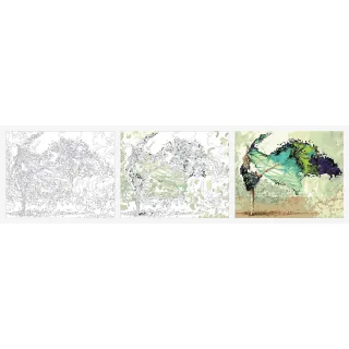 Quadro Tela Diy Kit Pintura Em Números Terapêutica - Tinta Acrílica, Pincel - 19 - Quatro estações