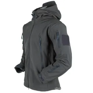 Jaqueta Militar Tático Soft Shell Techwear - À Prova de Vento e Impermeável - Dark Grey