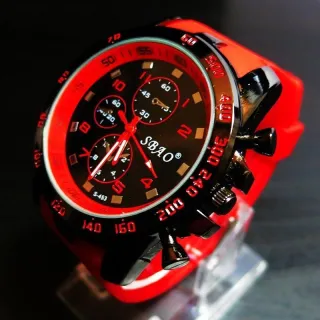 Relógio Esportivo Analógico Masculino em Aço Inoxidável - Luxo Moderno - Laranja1