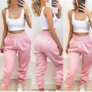 Quentinha Calça Jogger de Moletom Fanelado Grosso - Preta