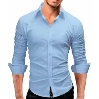Camisa de Luxo Pronta Entrega - Homens Slim Fit, Masculina Elegante - Branco