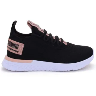 Respirável Branco Casual Feminino Tênis Esportivo - Raryel - PRETO/PRETO