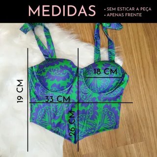 Corset com bojo floral onça amarrar no ombro, colorido e candy colors - 5-bolinha candy