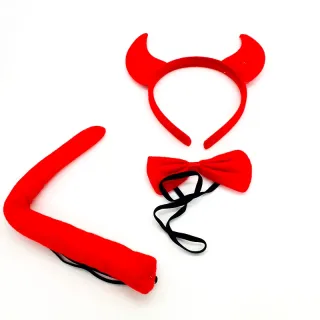 Fantasia Cosplay Carnaval Kit Diabinha Capetinha 3 Peças - Único