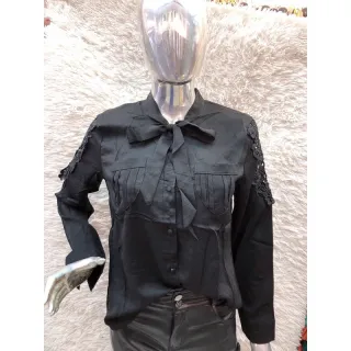 Blusa Feminina Manga Longa Colegial com Laço ref:M223 - Bordô