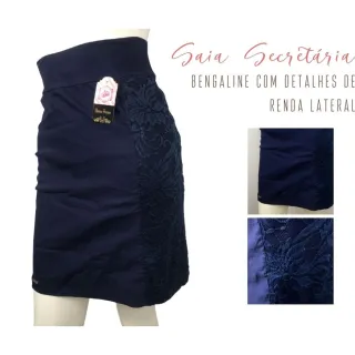 Renda Secretária Midi Saia Bengaline - ESTILO Feminino
