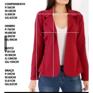 Casaco curto em neoprene com babado - Blazer Feminino - Salmão