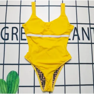 Body feminino para praia e verão - Maiô de uma peça - Amarelo