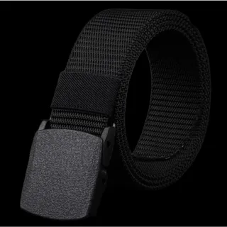 Cinto Preto Masculino de Lona com Fivela de PVC Plástico - Cinza 115cm