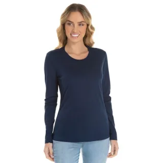 Baby Look Manga Longa Blusa Camiseta em Cores Variadas - Coral