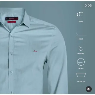 Camisa Slim Fit Aramis Manga Longa Lisa - Rosa Claro