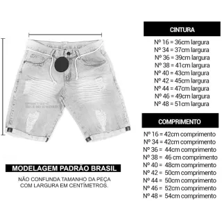 Pronta Entrega Bermuda Jeans Masculina Destroyed Rasgada BARATO - sarja branca