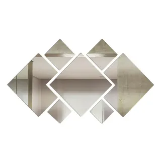 Promoção de Conjunto de Espelhos Quadrados em Acrílico Decorativo com 7 Peças P20 - Único