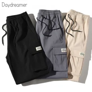 Nova Bermuda Masculina de Verão Folgada Cargo - Caqui