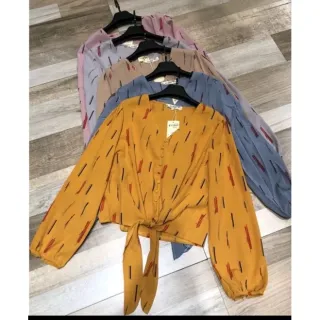 Moda Fenimonina - Blusa de Frio Estampada Social Manga Longa NF 1758 - Cinza