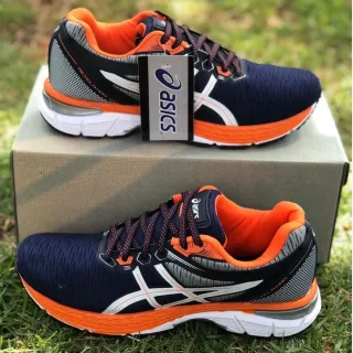 Masculino Tênis Esportivo Lançamento p/ Corrida, Caminha e Academia - AZUL C LARANJA